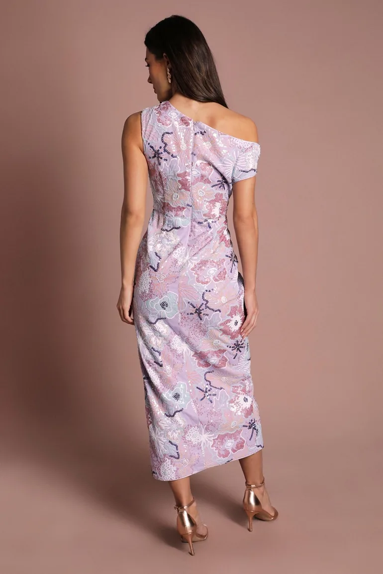 Coast Muse Sequin Embellished Off The Shoulder Midi Dress - 2