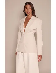 بليزر بأزرار - كريمي - 1