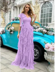 QOQ Simple Elegant Women Solid Color Asymmetric Neckline Sleeveless Formal Dress