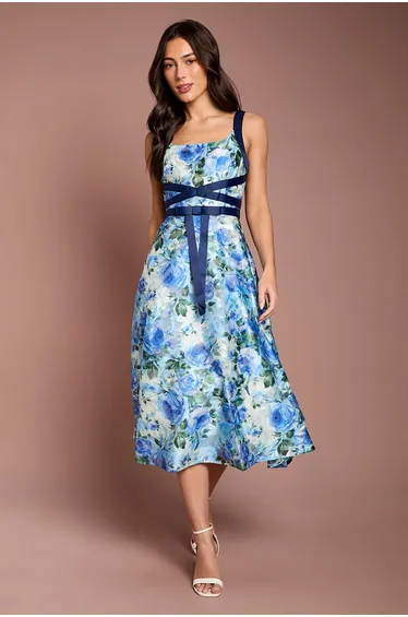 فستان كوست فاشن ستان متعدد الالوان بطبعة أزهار
