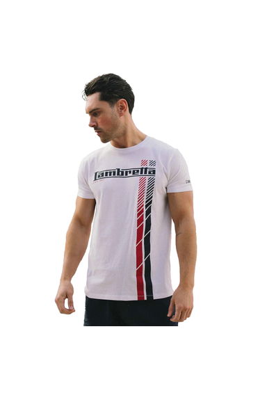Lambretta Mens Racing Stripe T-Shirt - White
