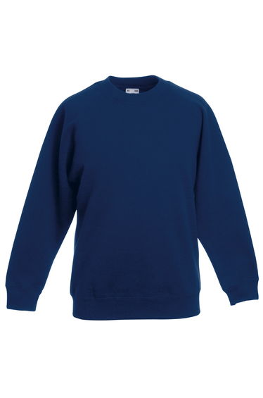 Fruit Of The Loom Childrens Unisex Raglan Sleeve Sweatshirt - Navy