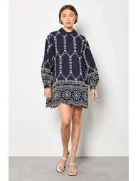 Broderie Anglaise Cotton Swing Mini Dress - 5
