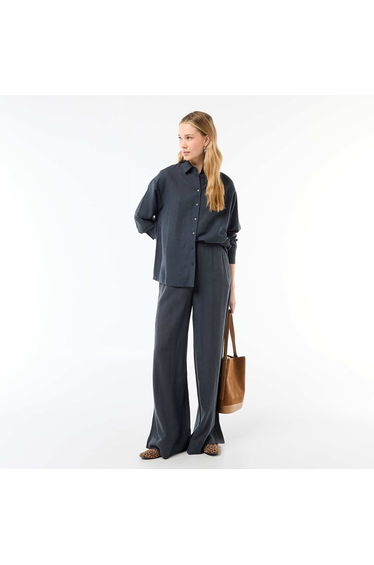 Blended Linen Shirt BLUE
