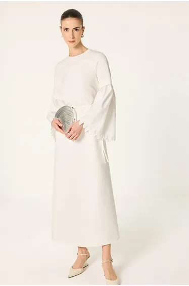 EMBROIDERIED CUPRA DRESS