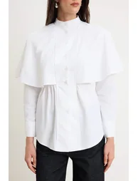 White Regular Terrycotton Plain Weave Top & Bottom Hijab Shirt - 2