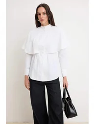 White Regular Terrycotton Plain Weave Top & Bottom Hijab Shirt