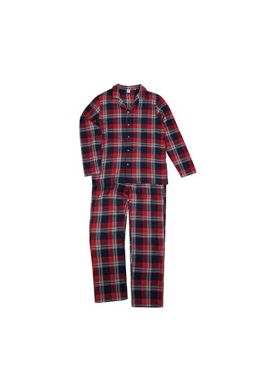 SF Mens Tartan Pyjama Set - Red/Navy