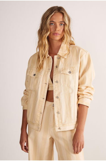 Pinstripe Denim Jacket