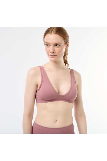 2-Pack Seamless Ribbed Bralettes PINK