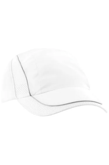 Beechfield Coolmax® Flow Mesh Baseball Cap / Headwear (Pack of 2) - White