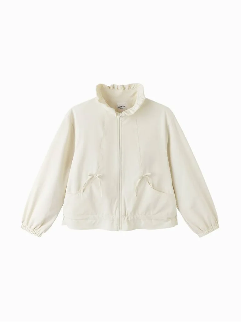 Girls' Ruffle Collar Zip Jacket