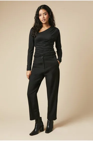 Petite Button Front Ankle Grzer Trouser