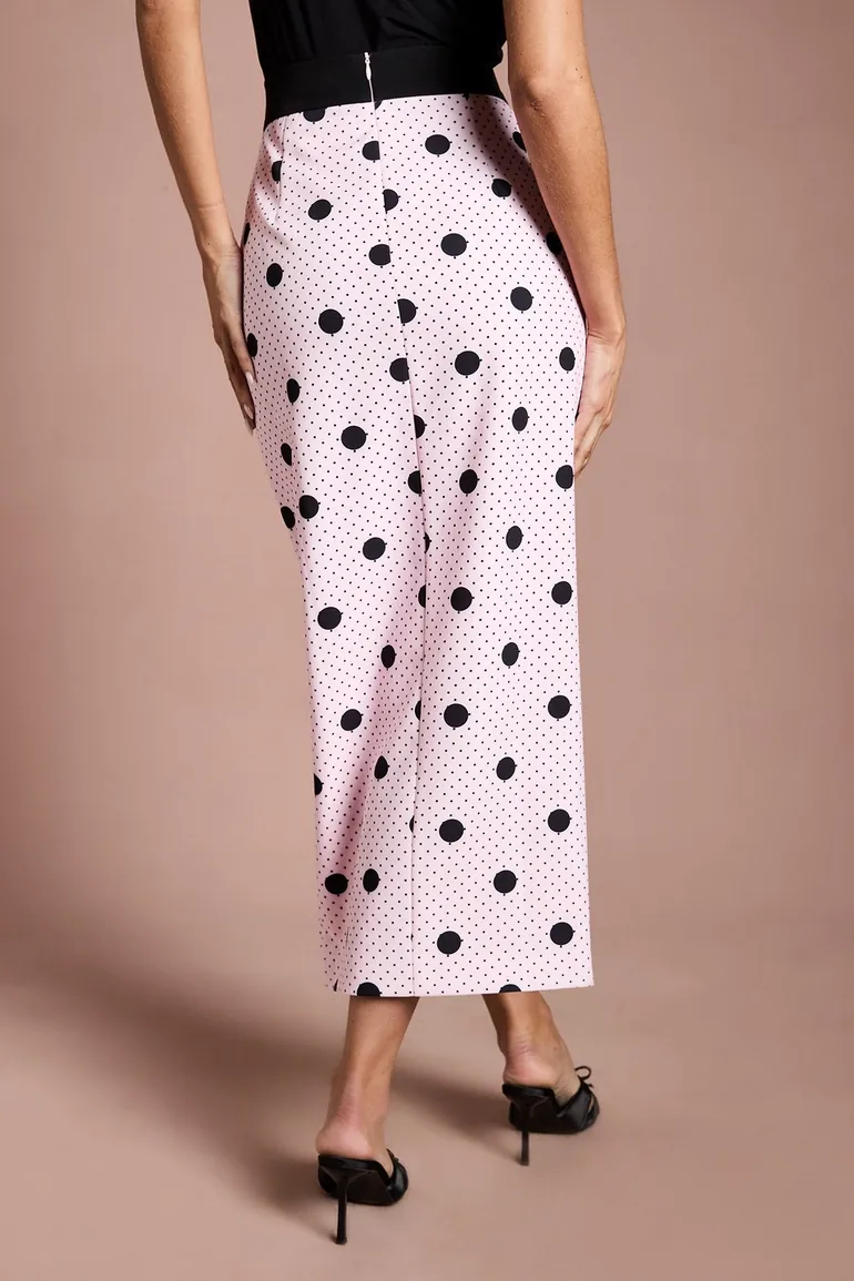 Lisa Tan Printed Contrast Waistband Pencil Skirt - 2