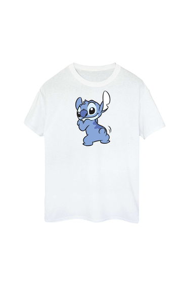 Lilo & Stitch Boys Chest Print Cotton T-Shirt - White