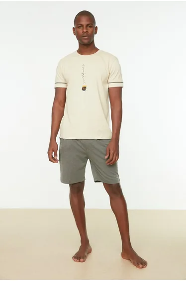 Pajama Set - Beige - Plain