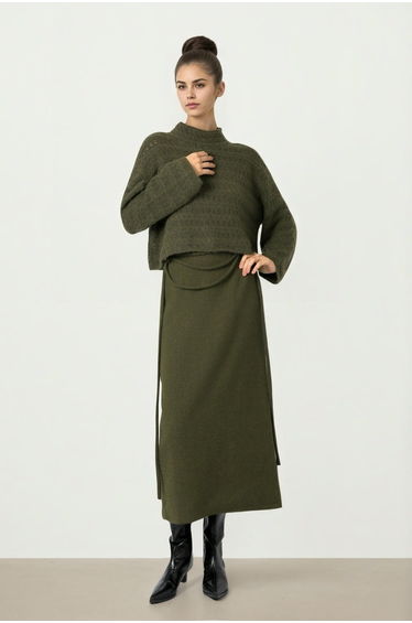 Dark Olive Knit Pullover