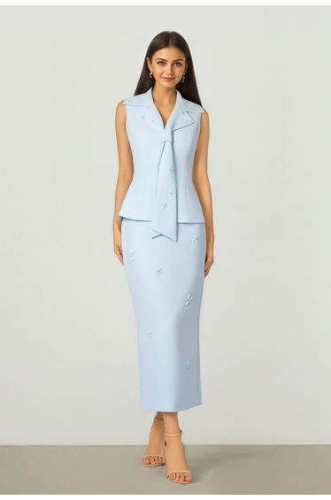 Straight Cut Crepe Skirt