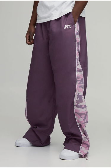 Tall Extreme Parachute Camo Panel Track Pants - pink