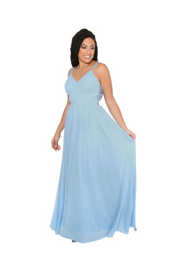 Crochet Back Strappy Chiffon Maxi Dress