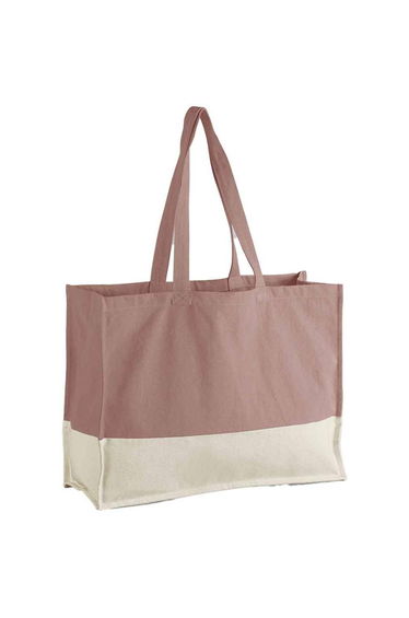 Westford Mill EarthAware Contrast Tote Bag - Rose/Natural
