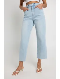 The High Waist Cropped Straight Leg Jean - vintage bleach - 2
