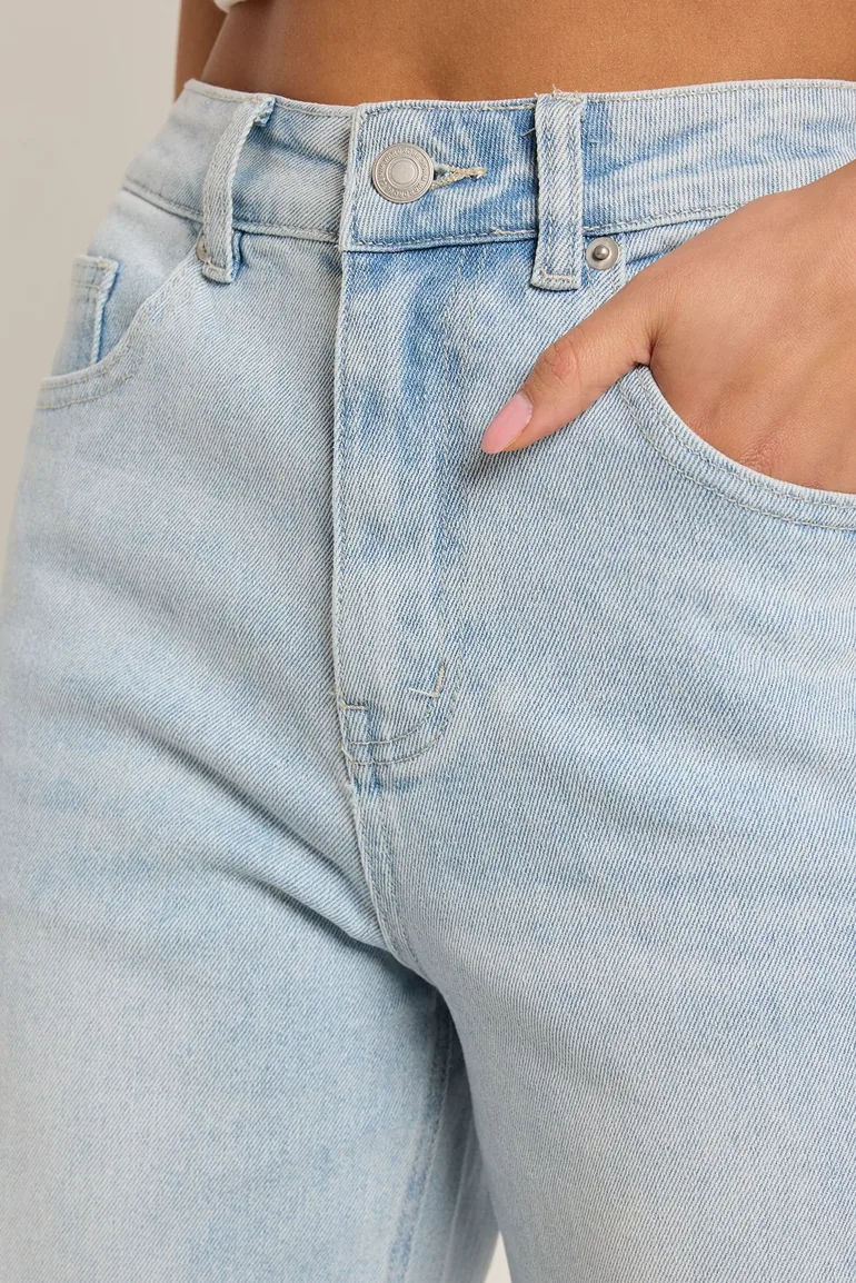 The High Waist Cropped Straight Leg Jean - vintage bleach - 3