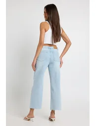 The High Waist Cropped Straight Leg Jean - vintage bleach - 1