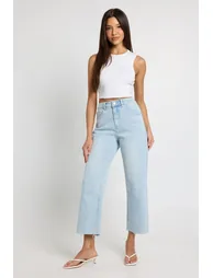 The High Waist Cropped Straight Leg Jean - vintage bleach