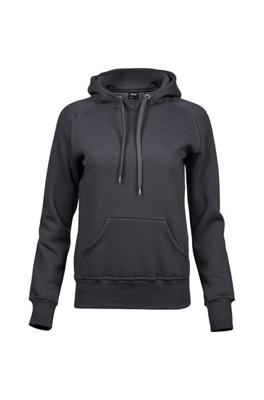 Tee Jays Womens/Ladies Raglan Hooded Sweatshirt - Dark Grey