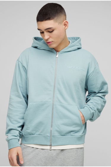 Oversized Boxy Heavyweight Zip Through Hoodie