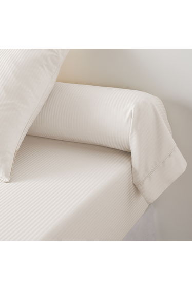 Opale Striped Cotton Satin Bolster Case