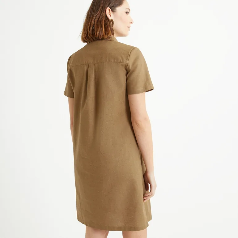 Linen/Cotton Shirt Dress - 3