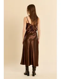 Satin Maxi Skirt - 2