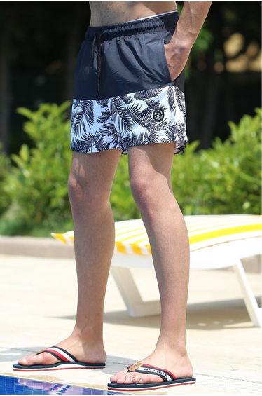 Printed Black Marine Shorts