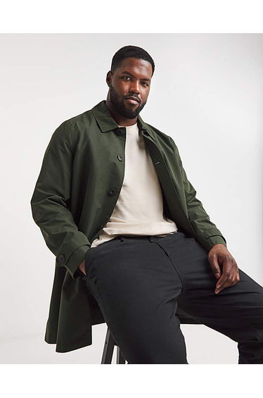 Khaki Mac With Tab Cuff Coat