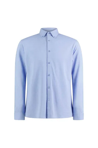Kustom Kit Mens Pique Formal Shirt - Light Heather Blue
