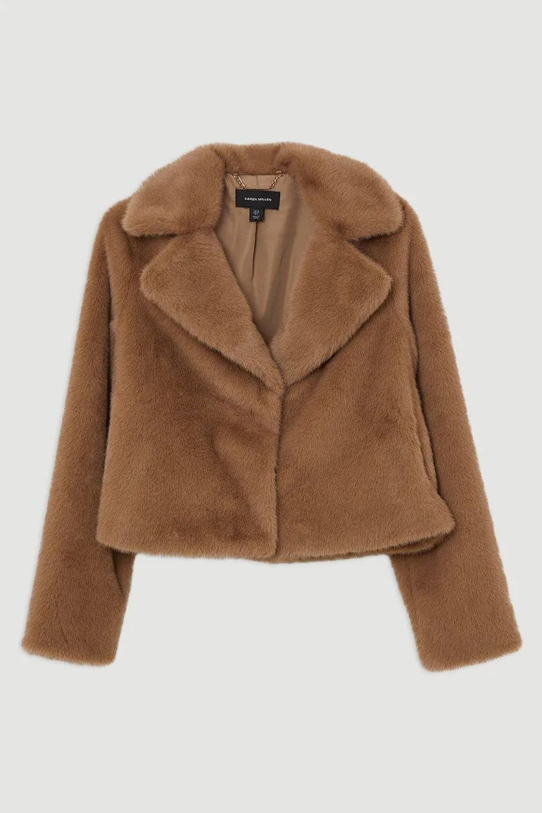 Faux Fur Cropped Jacket - 3