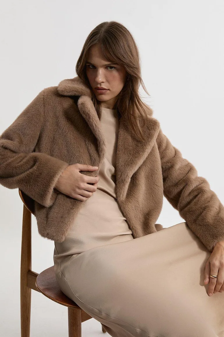 Faux Fur Cropped Jacket