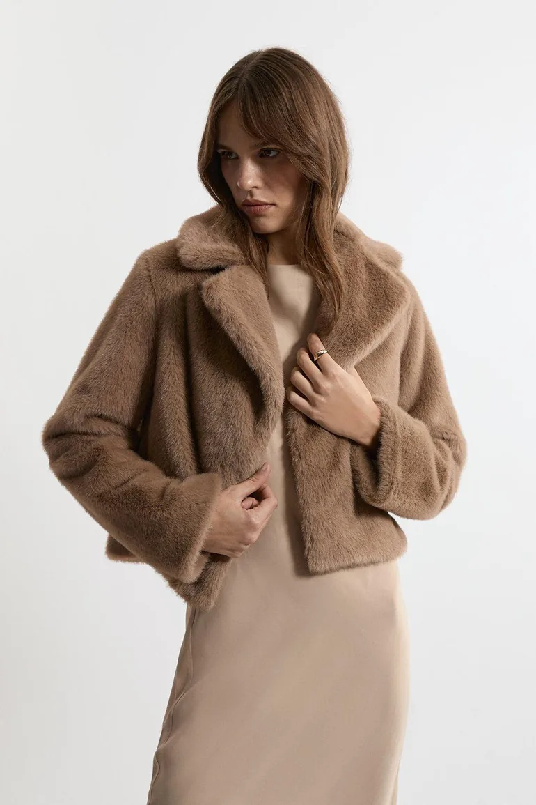 Faux Fur Cropped Jacket - 2
