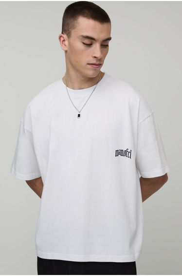 Oversized Boxy Desert Landscape Print T-Shirt - white