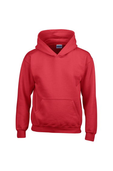 Gildan Heavy Blend Childrens Unisex Hooded Sweatshirt Top / Hoodie - Red