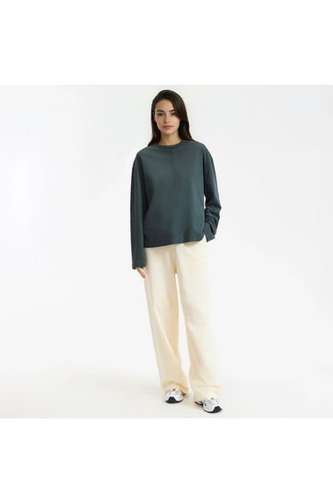 Crew Neck T-Shirt with Long Sleeves