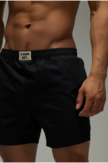 شورت  بوهو مان أسود بقصة مستقيمة