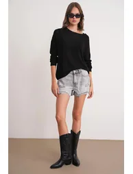 Mixray Oversize Drop Shoulder Knit Sweater