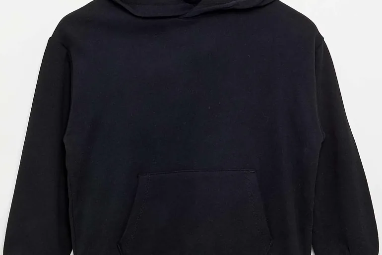 Hooded sweatshirt with kangaroo pocket BLACK - 1
