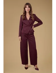 Satin Barrel Button Trousers