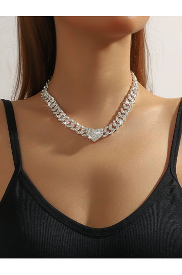 Rhinestone Heart Necklace