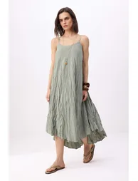 Mint Crinkle Maxi Woven Dress