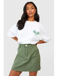 Petite Cargo Mini Skirt - khaki
